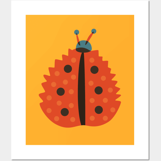 Orange Ladybug Masked As Autumn Leaf Wall Art by Boriana Giormova